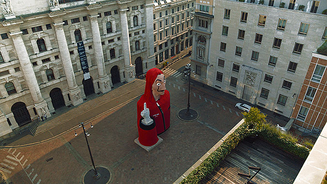 西班牙Netflix纸钞屋营销活动 证券市场艺术品